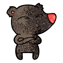 cartoon whistling bear