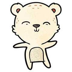 happy cartoon polar bear dancing