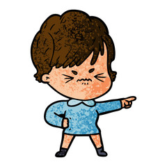 cartoon frustrated woman