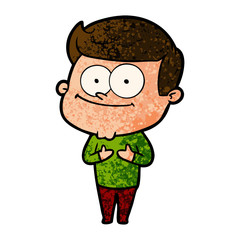 Obraz premium cartoon smiling man