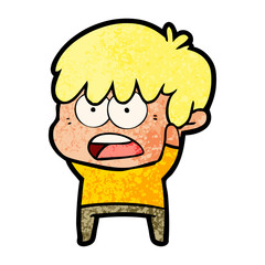 worried cartoon boy