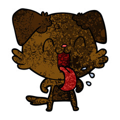 cartoon panting dog