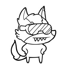 wolf wearing goggles cartoon
