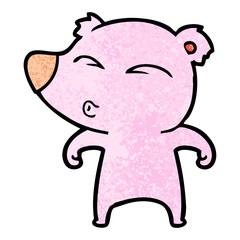 cartoon whistling bear