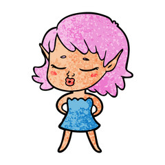 pretty cartoon elf girl
