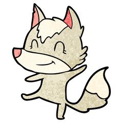 friendly cartoon wolf