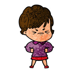 cartoon frustrated woman