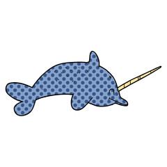 cartoon narwhal © lineartestpilot