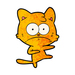cartoon nervous cat