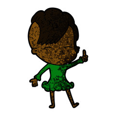 cartoon squinting girl