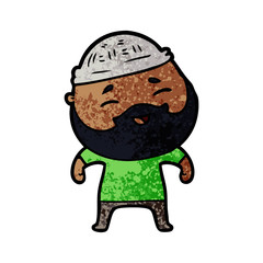 cartoon happy bearded man