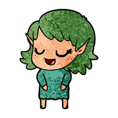 happy cartoon elf girl