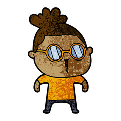 cartoon woman wearing spectacles