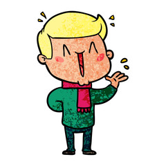 cartoon excited man
