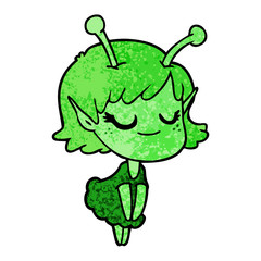 smiling alien girl cartoon