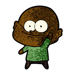 cartoon bald man staring