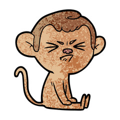 cartoon angry monkey