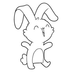 happy cartoon rabbit