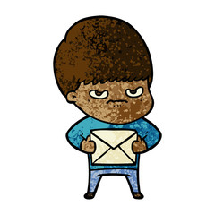 angry cartoon boy