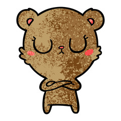 peaceful cartoon bear cub