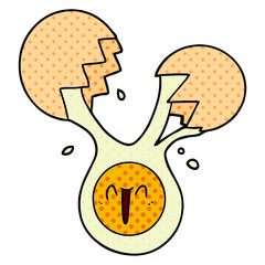 cracked egg cartoon
