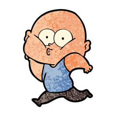 cartoon bald man staring
