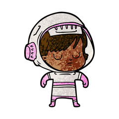 cartoon astronaut woman