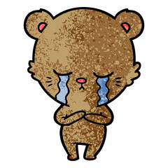 Fototapeta premium crying cartoon bear