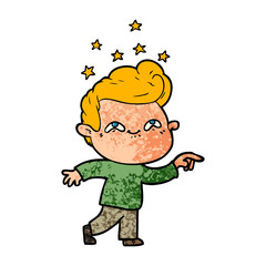 Obraz premium cartoon excited man