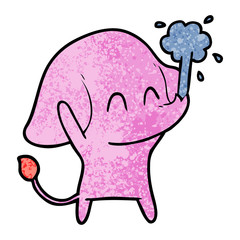 cute cartoon elephant spouting water