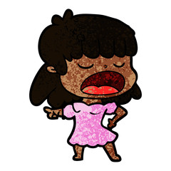 cartoon woman talking loudly