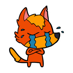 sad little fox cartoon character