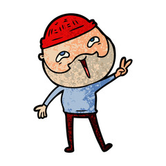 cartoon happy bearded man