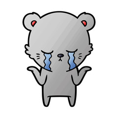 crying bear cartoon character