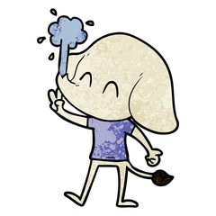 cute cartoon elephant spouting water