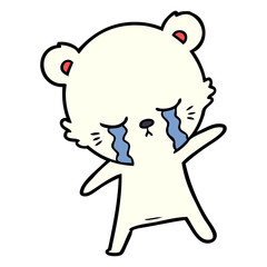 sad little polar bear cartoon