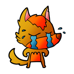 sad little fox cartoon character