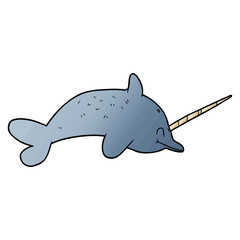 cartoon narwhal © lineartestpilot