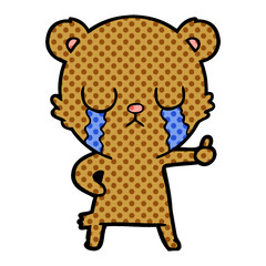 crying bear cartoon character