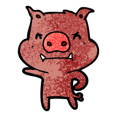 angry cartoon pig