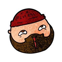 cartoon male face with beard