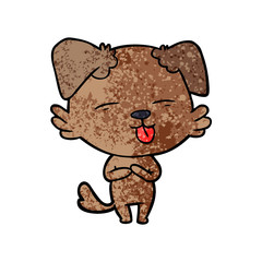 cartoon dog sticking out tongue