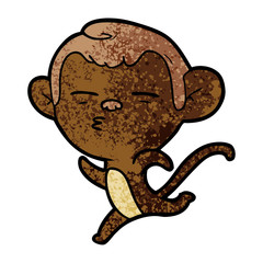 cartoon suspicious monkey