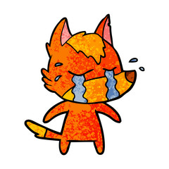 sad little fox cartoon character