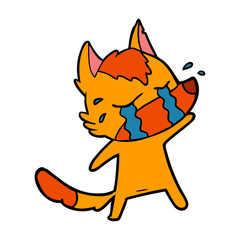 sad little fox cartoon character