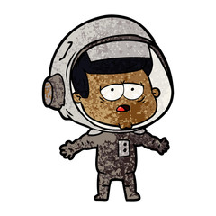 cartoon tired astronaut