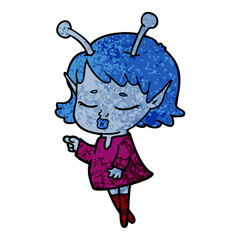 cute alien girl cartoon