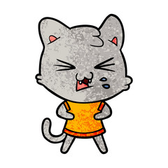 cartoon cat hissing