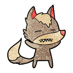 cartoon wolf showing teeth