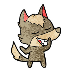 cartoon wolf laughing